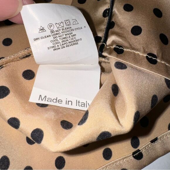 See By Chloe Paris tan with black polka dots long sleeve button Top size USA 10 - Picture 8 of 8